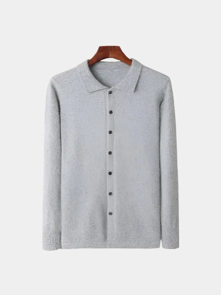 100% Cashmere Polo Cardigan - North & Row