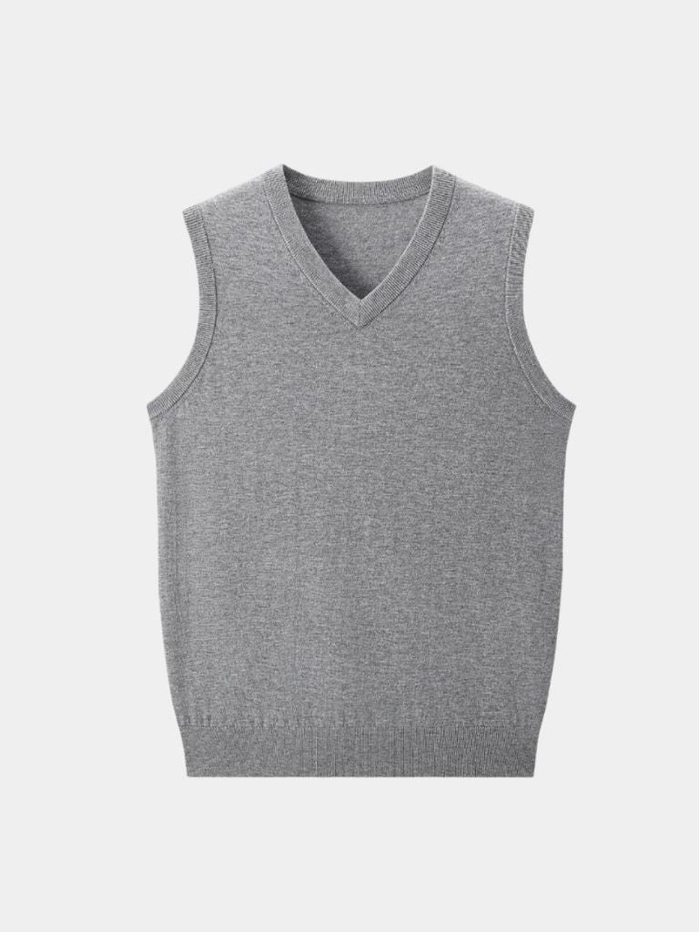 100% Cashmere V Neck Knit Vest - North & Row