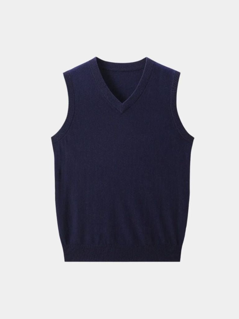100% Cashmere V Neck Knit Vest - North & Row