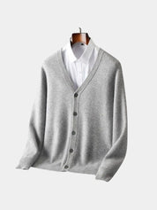 100% Merino Wool V Neck Knitwear Cardigan Sweater - North & Row