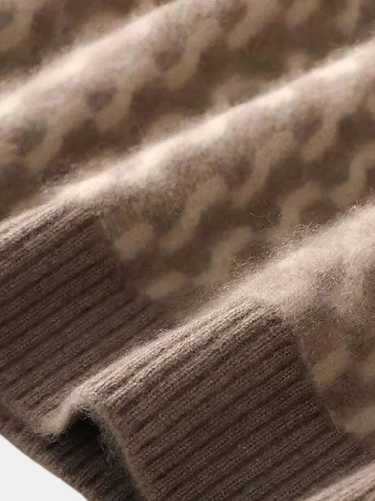 100% Wool Geometric Crew Neck Pullover Sweater - North & Row