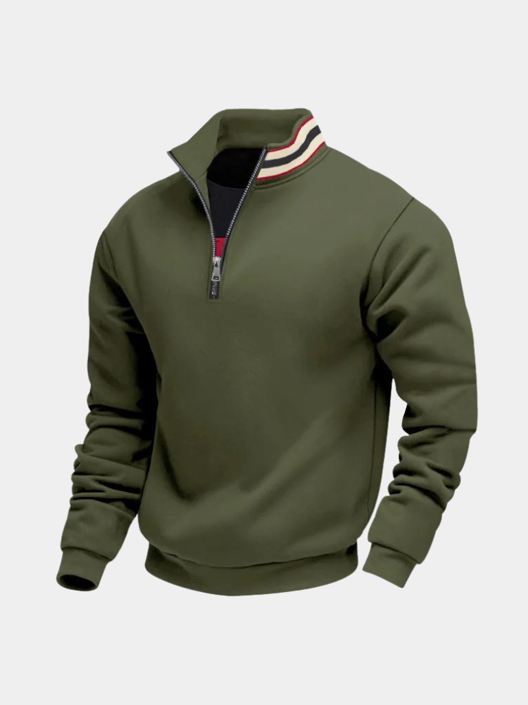 Regent Striped High Collar Pullover - North & Row
