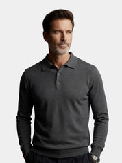 Wool Knit Button Up Polo Pullover - North & Row