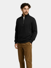 Zip Black Lapel Sports Sweatshirt - North & Row