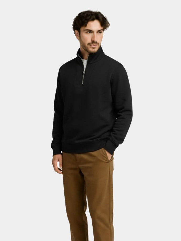 Zip Black Lapel Sports Sweatshirt - North & Row
