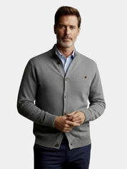 Knitted Stand Collar Cotton Cardigan - North & Row