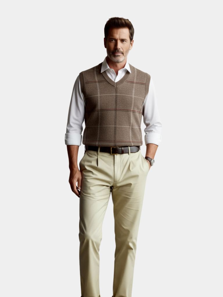 Academic Checkered Knit Vest - North & Row