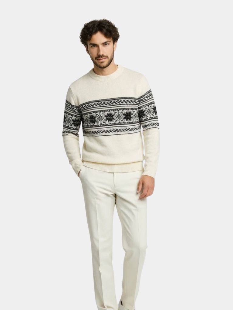100% Wool Fair Isle Pullover Sweater Jumper - North & Row