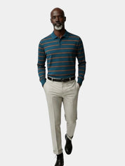 Navy Sunset Striped Polo - North & Row