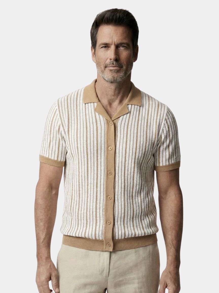 Striped Knit Polo Shirt - North & Row