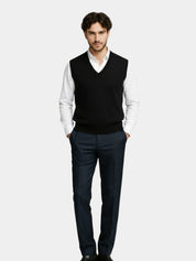 100% Cashmere V Neck Knit Vest - North & Row