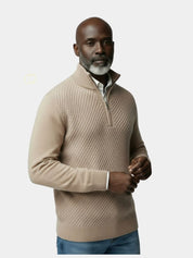 Stripe Quarter Zip Wool Sweater - North & Row