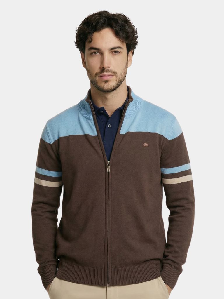 Cardigan Sweater Zipper Standing Collar Knitwear - North & Row