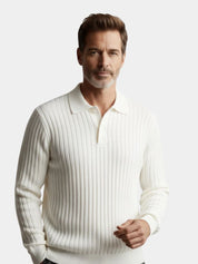 Elegant Open Collar Long Sleeve Polo - North & Row