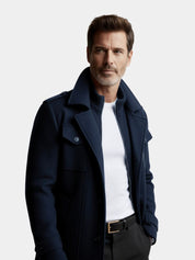 Aristocratic Black Wool Overcoat - North & Row