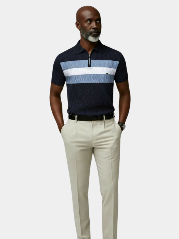Classic Fit Quarter Zip Business Casual Short Sleeves Polo - North & Row