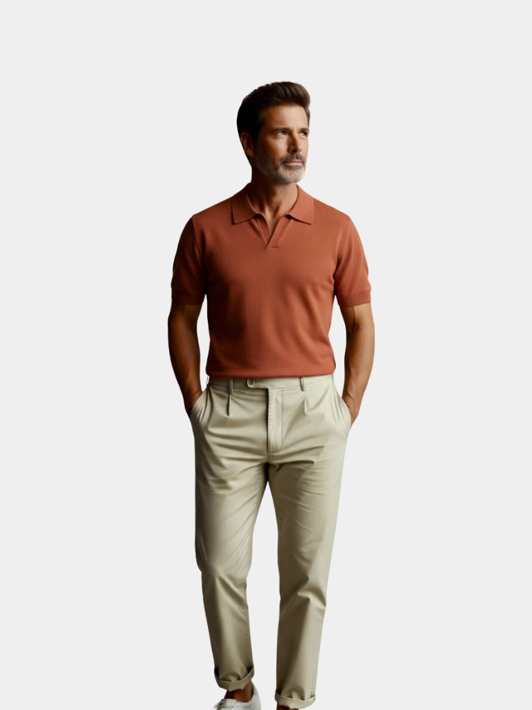 Casual Buttonless Knit Polo Shirt - North & Row