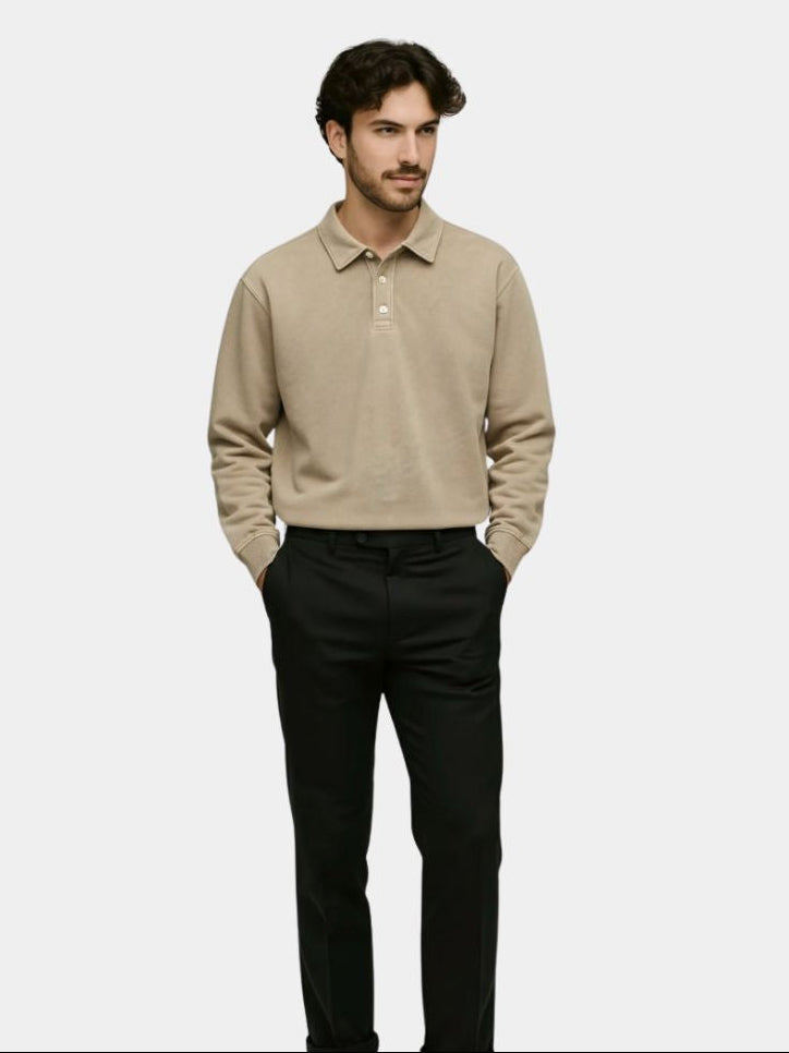 Canyon Mist Long Sleeve Polo Shirt – North & Row