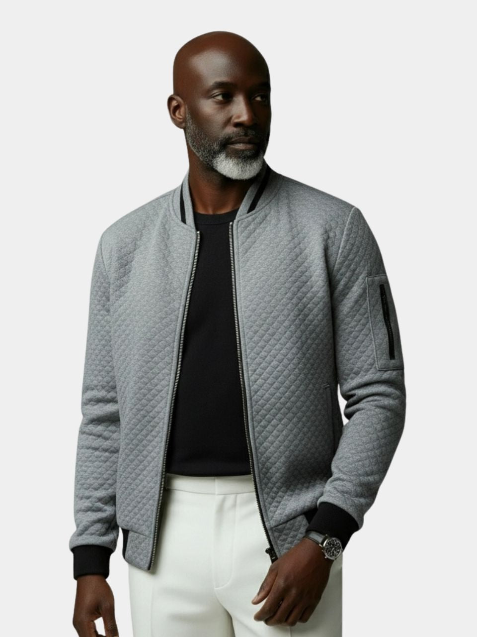 Textured Casual Bomber Jacket - North & Row