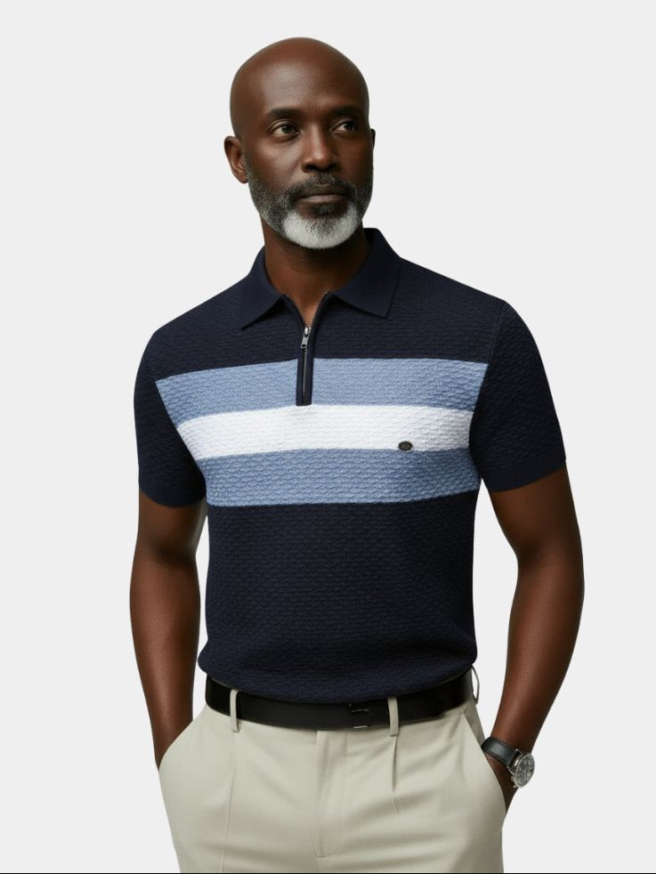 Classic Fit Quarter Zip Business Casual Short Sleeves Polo - North & Row