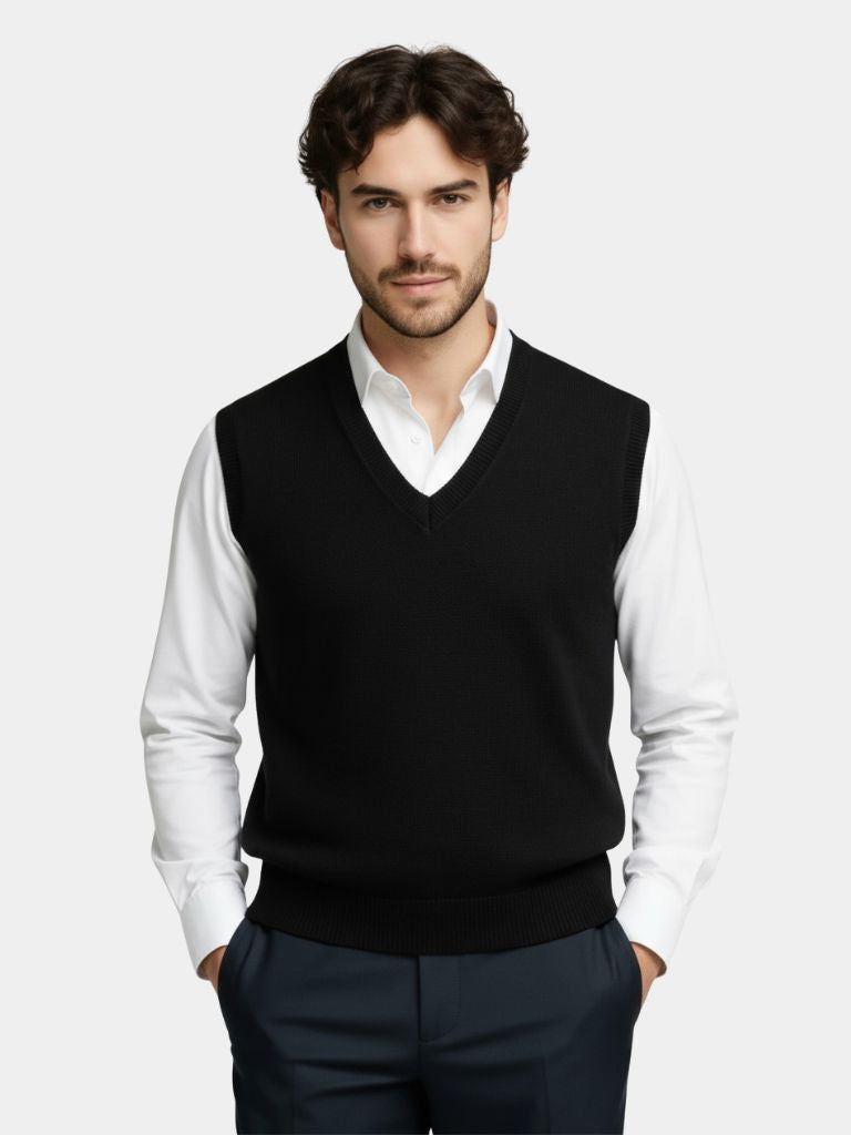 100% Cashmere V Neck Knit Vest - North & Row