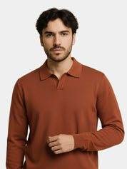 100% Wool Knit V Neck Turndown Polo Pullover - North & Row