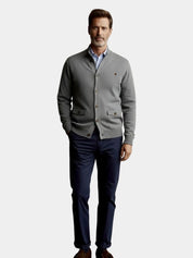 Knitted Stand Collar Cotton Cardigan - North & Row