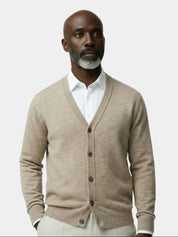 100% Merino Wool V Neck Knitwear Cardigan Sweater - North & Row