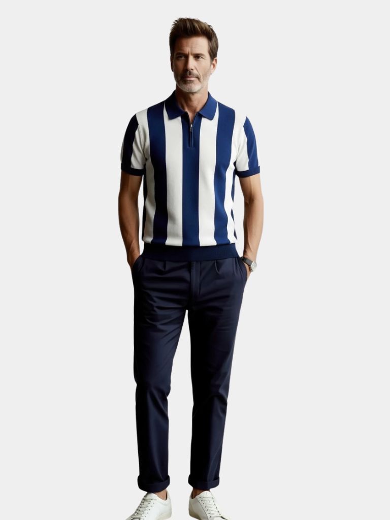 Navy Stripe Polo - North & Row