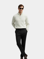 Premium Cable-Knit Zip Neck Sweater - North & Row