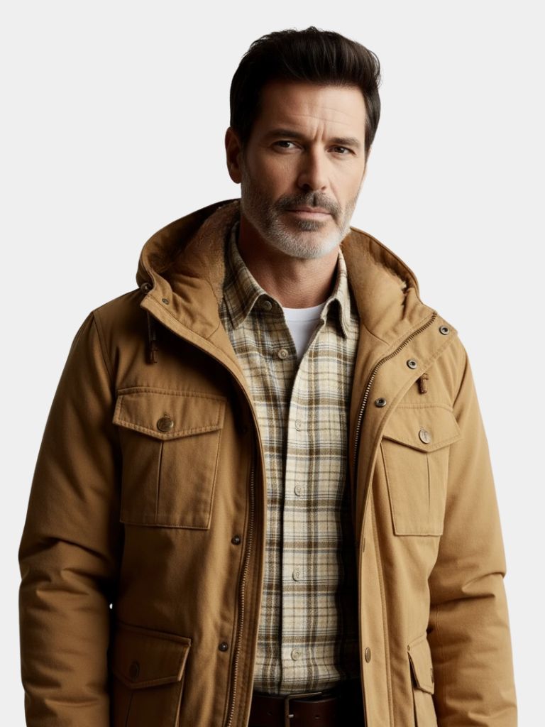 Fleece Hooded Bomber Jacket - North & Row