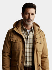 Fleece Hooded Bomber Jacket - North & Row