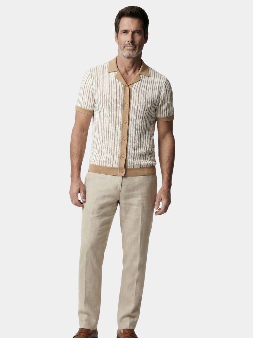Striped Knit Polo Shirt - North & Row