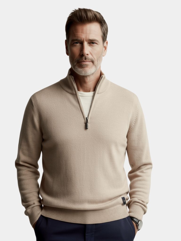 Half Zip Knitwear Solid Color Cardigan Sweater - North & Row