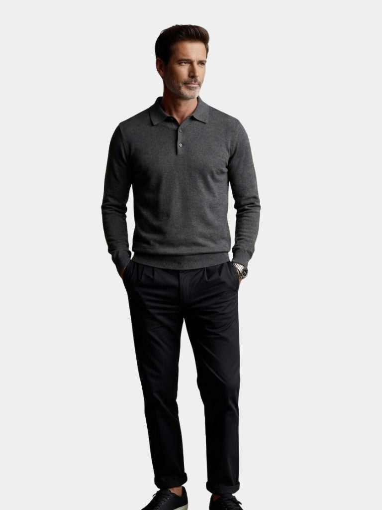Wool Knit Button Up Polo Pullover - North & Row