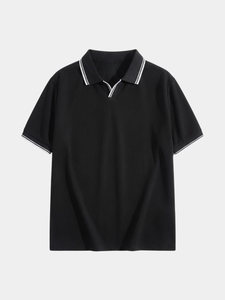Timeless Black V-Neck Polo - North & Row
