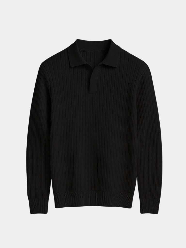 Elegant Open Collar Long Sleeve Polo - North & Row