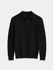 Elegant Open Collar Long Sleeve Polo - North & Row