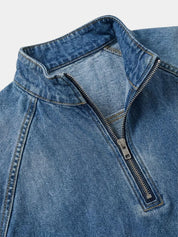 Stonewash Denim Quarter Zip Jacket - North & Row