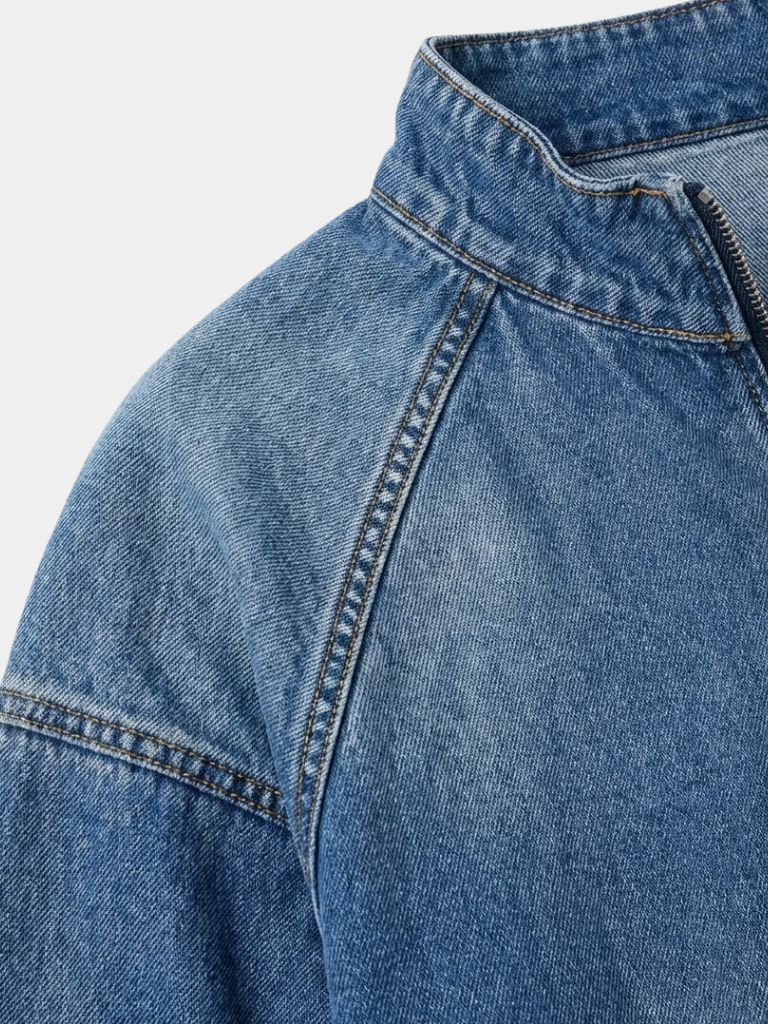 Stonewash Denim Quarter Zip Jacket - North & Row
