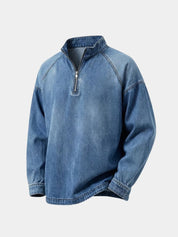 Stonewash Denim Quarter Zip Jacket - North & Row