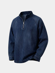 Stonewash Denim Quarter Zip Jacket - North & Row
