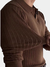 Elegant Open Collar Long Sleeve Polo - North & Row