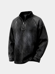 Stonewash Denim Quarter Zip Jacket - North & Row