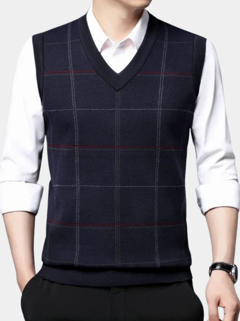 Academic Checkered Knit Vest - North & Row