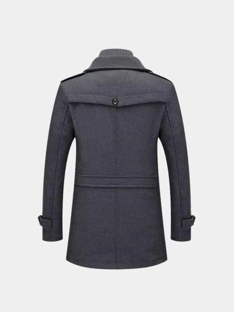 Aristocratic Black Wool Overcoat - North & Row