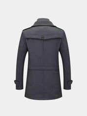 Aristocratic Black Wool Overcoat - North & Row