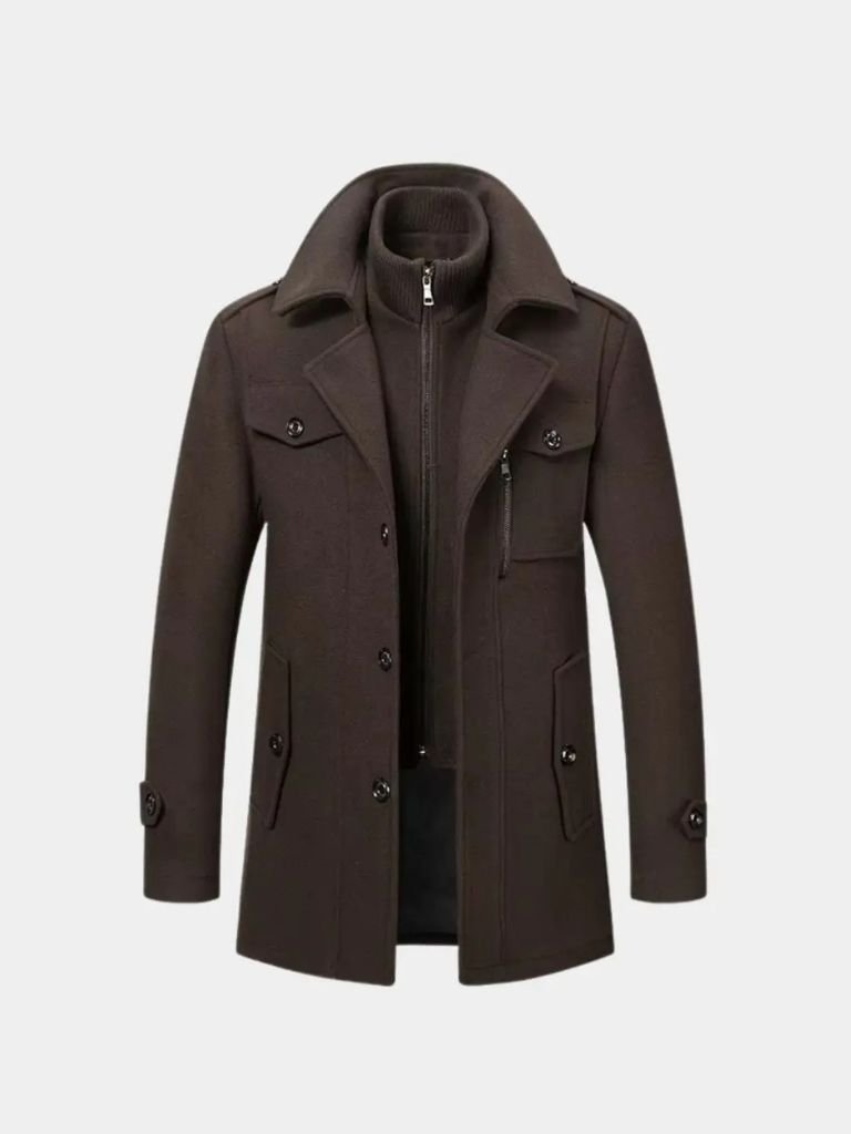 Aristocratic Black Wool Overcoat - North & Row