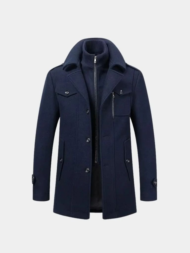 Aristocratic Black Wool Overcoat - North & Row