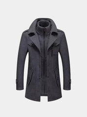 Aristocratic Black Wool Overcoat - North & Row
